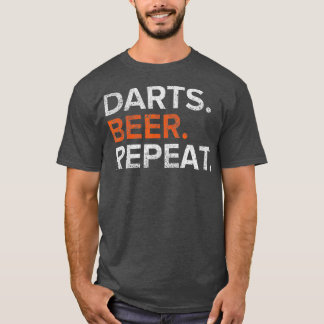 Camiseta Vintage Darts Beer Repeat Funny Distressed