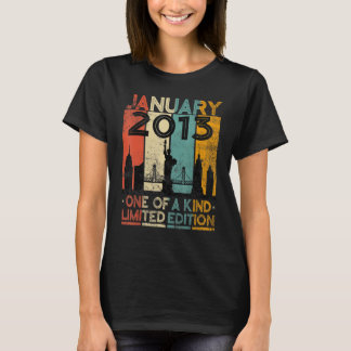 Camiseta Vintage de 10 anos Janeiro de 2013 Homens de anive