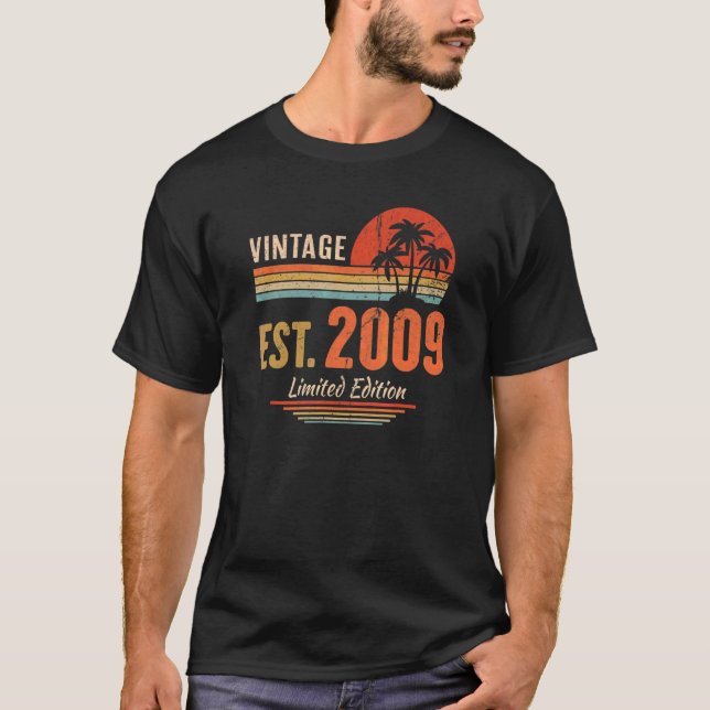 Camiseta Vintage de 13 anos 2009 13 Aniversário (Frente)
