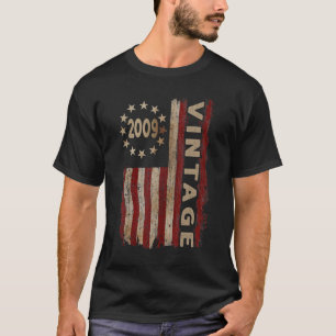 Camiseta Vintage de 13 anos 2009 13 de Bandeira Americana