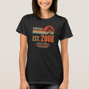Camiseta Vintage de 14 anos 2008 14 Aniversário