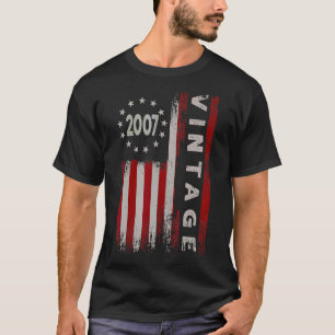 Camiseta Vintage de 15 anos 2007 15 de bandeira americana