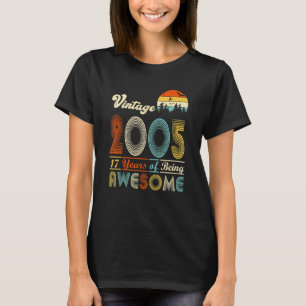 Camiseta Vintage de 17 anos 2005 17º aniversário Homens Mul