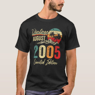 Camiseta Vintage de 17 anos agosto de 2005 17º aniversário