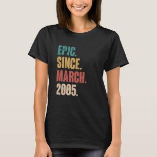 Camiseta Vintage de 18 anos 2005 Aniversário 18.º Decoração
