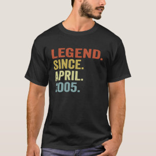 Camiseta Vintage de 18 anos abril de 2005 18º aniversário 1