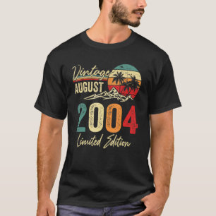 Camiseta Vintage de 18 anos agosto de 2004 18º aniversário