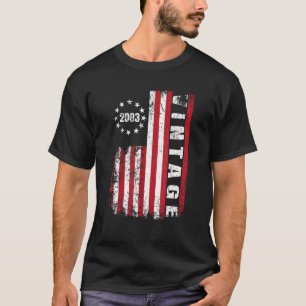 Camiseta Vintage de 19 anos 2003 American Flag 19º Bday B