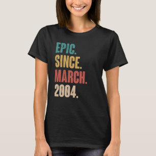 Camiseta Vintage de 19 anos 2004 Aniversário 19º Decoração