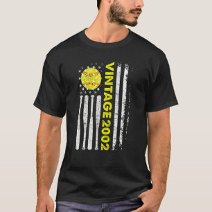 Camiseta Vintage de 20 anos 2002 20 de bandeira americana