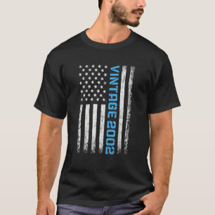 Camiseta Vintage de 20 anos 2002 20 de bandeira americana