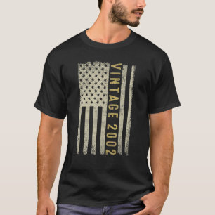 Camiseta Vintage de 20 anos 2002 20 de bandeira americana B