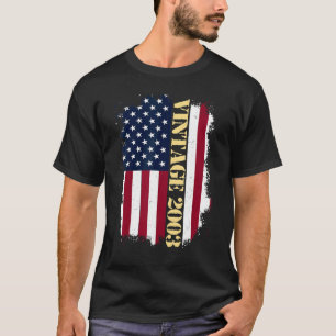 Camiseta Vintage de 20 anos, US Flag 2003 American Flag 20t