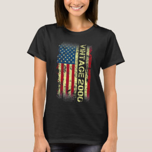 Camiseta Vintage de 22 anos 2000 American Flag 22nd Birth
