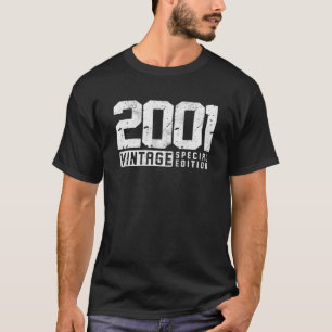 Camiseta Vintage de 22 anos 2001 22ª Decoração de Aniversár