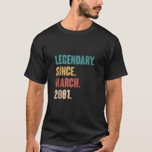 Camiseta Vintage De 22 Anos 2001 Aniversário De 22 De Março