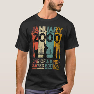 Camiseta Vintage de 23 anos Janeiro de 2000 Homens de anive
