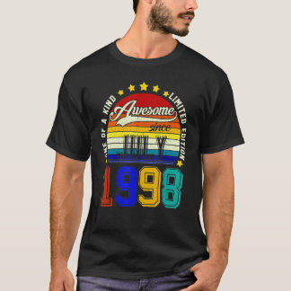 Camiseta Vintage de 24 anos julho de 1998 24º aniversário