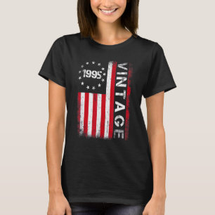Camiseta Vintage de 28 anos 1995 American Flag 28th Birth