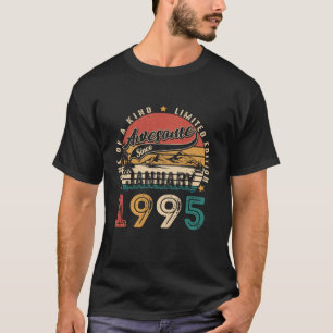 Camiseta Vintage de 30 anos Janeiro de 1995 Retro 30 Birthd