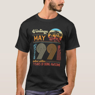 Camiseta Vintage De 31 Anos Maio 1991 Edição Limitada De 31