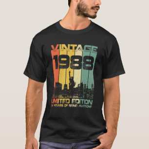 Camiseta Vintage de 34 anos 1988 34º aniversário