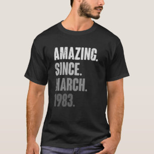 Camiseta Vintage de 40 anos 1983 Março de aniversário 40º D
