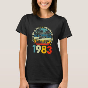 Camiseta Vintage de 40 anos Janeiro de 1983 aniversário de