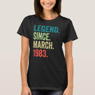 Camiseta Vintage de 40 anos março de 1983 aniversário de 40