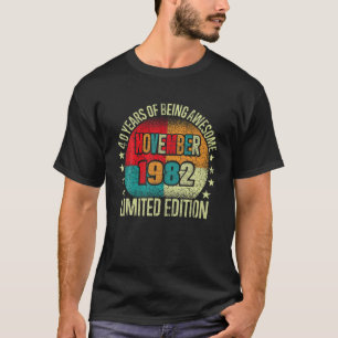 Camiseta Vintage de 40 anos, novembro de 1982 Edição limita