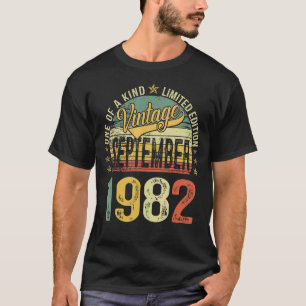 Camiseta Vintage de 40 anos setembro de 1982 40º dia