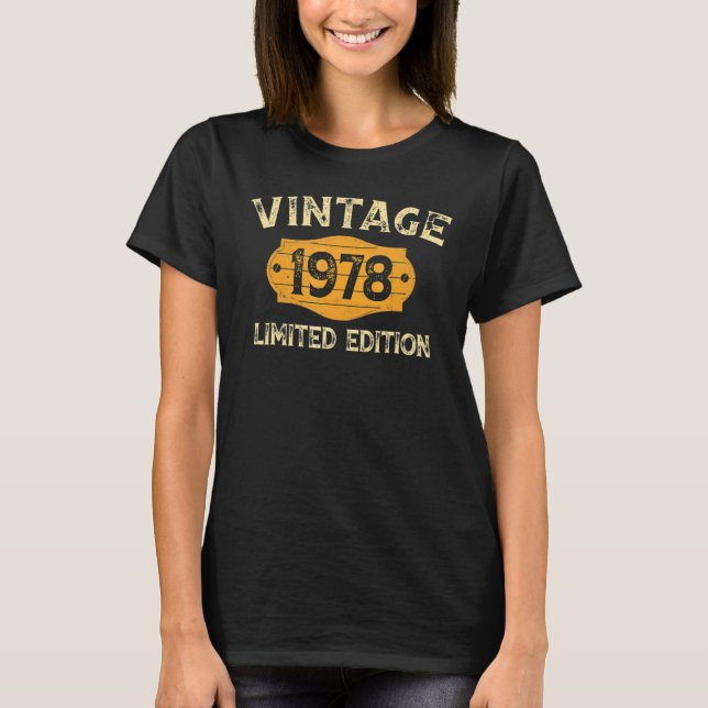 Camiseta Vintage de 44 anos 1978 44 aniversário (Frente)