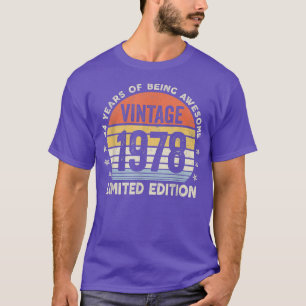 Camiseta Vintage de 44 anos 1978 Limited Edition Oferece 44