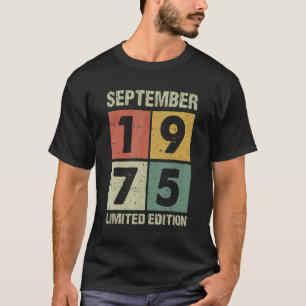 Camiseta Vintage de 47 anos setembro de 1975 47º aniversári
