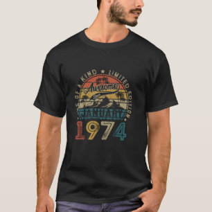 Camiseta Vintage De 50 Anos Janeiro De 1974 Feita Em 1974 5
