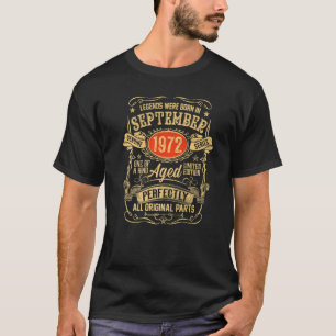 Camiseta Vintage de 50 anos setembro de 1972 50º aniversári