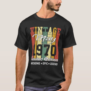 Camiseta Vintage De 52 Anos Maio De 1970 Limited Edition 52