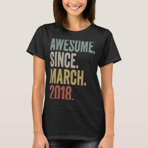 Camiseta Vintage De 5 Anos Incrível Desde Março De 2018 5 B