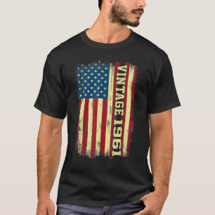 Camiseta Vintage de 61 anos, 1961, American Flag 61rua Birt