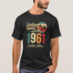 Camiseta Vintage de 62 anos março de 1961 62º aniversário H