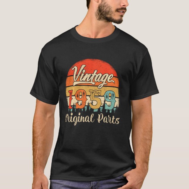 Camiseta Vintage de 63 anos, 1959, peças originais do 63º n (Frente)