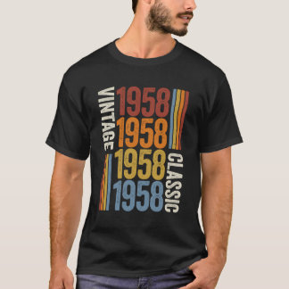 Camiseta Vintage De 65 Anos 1958 65ª Decoração De Aniversár