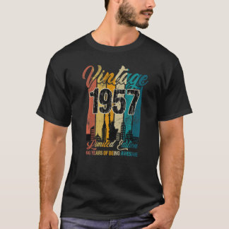 Camiseta Vintage de 66 anos 1957 66ª Festa de aniversário