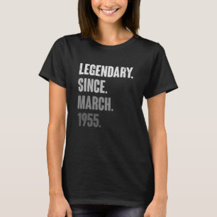 Camiseta Vintage de 68 anos 1955 Aniversário de 68 de março