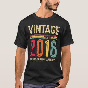 Camiseta Vintage de 6 anos 2016 6 Birthday Boys Gir