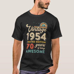 Camiseta Vintage de 70 anos 1954 70 Aniversário Mulheres
