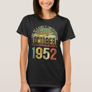 Camiseta Vintage de 70 anos outubro de 1952 70 Bday
