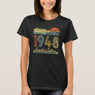 Camiseta Vintage de 74 anos desde setembro de 1948 74º anda