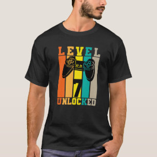 Camiseta Vintage de 7 anos Gam de Aniversário com 7 desbloq