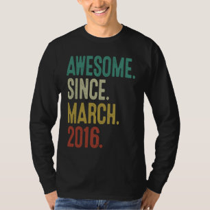 Camiseta Vintage de 7 anos março de 2016 7 Aniversário
